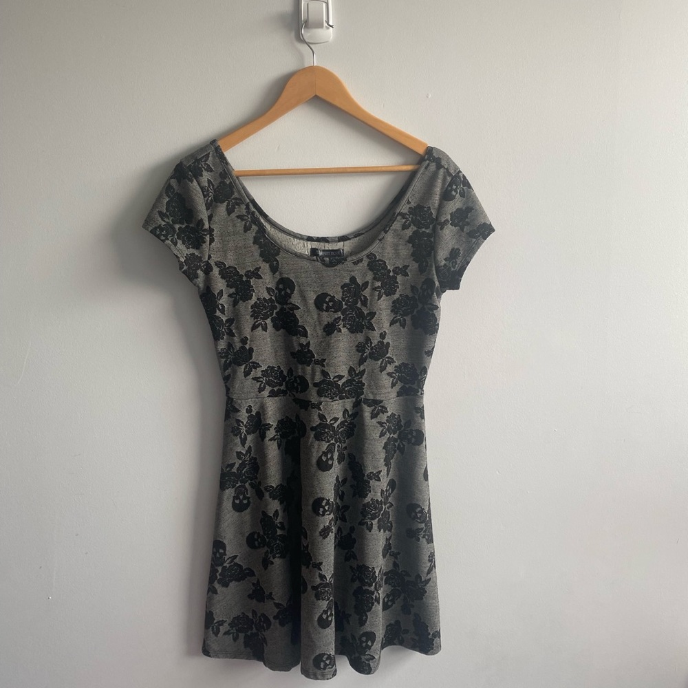 Midnight Hour Grey/Black Skull Dress
